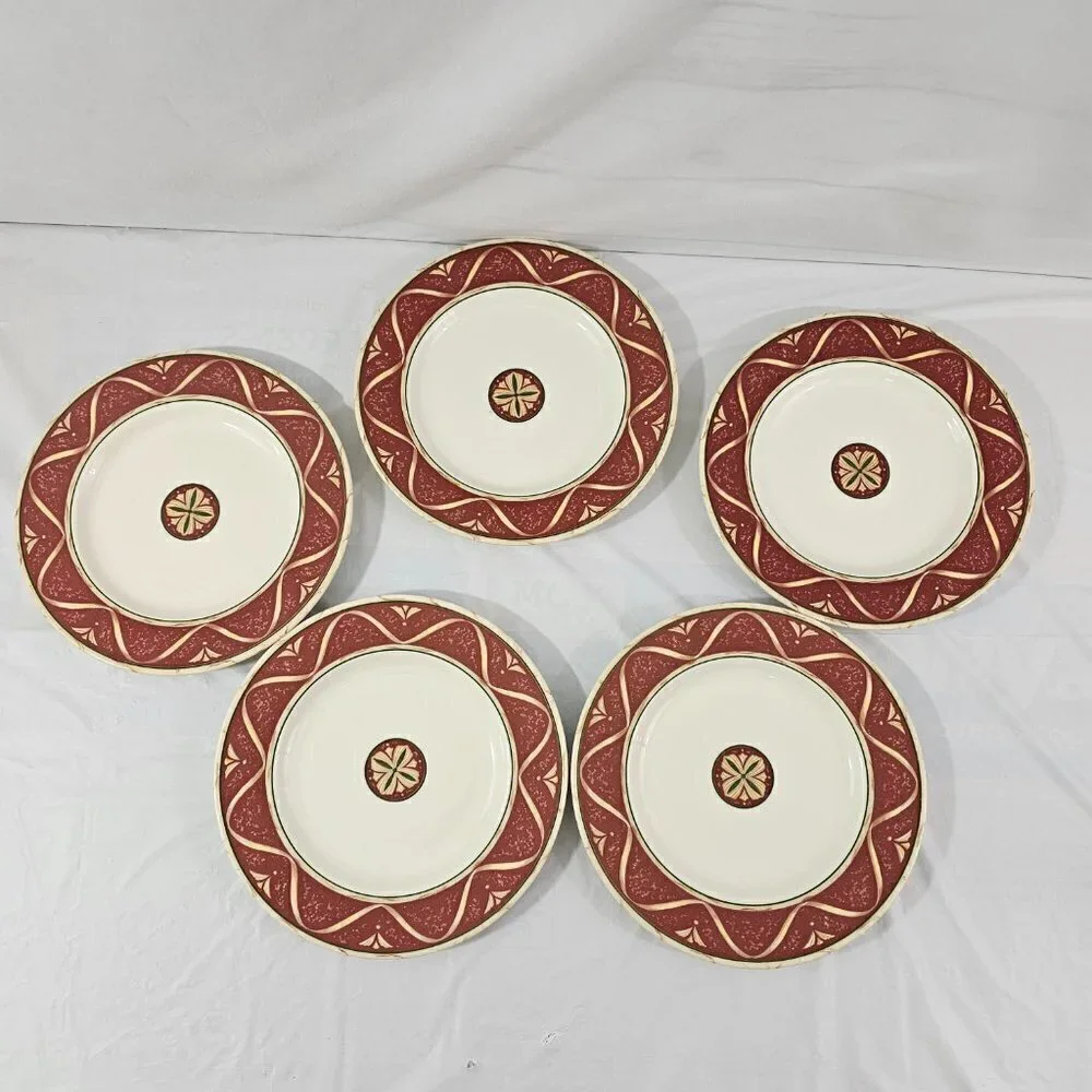 WEDGWOOD Home Improvisation Ribbon & Medallion 5 Piece Salad Luncheon Plates